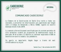 COMUNICADO CADECOCRUZ
