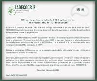 SIN posterga hasta julio de 2020 aplicaciÃ³n de ResoluciÃ³n RND NÂ° 101800000036