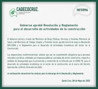 Gobierno aprobÃ³ ResoluciÃ³n y Reglamento para el desarrollo de actividades de la construcciÃ³n