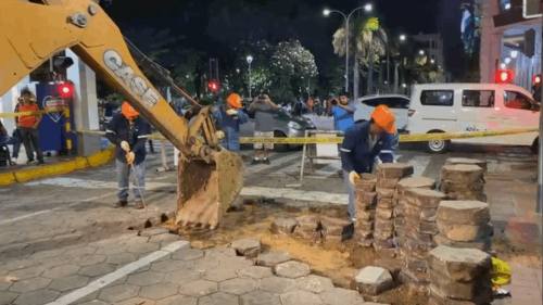 Reinician el proyecto piloto de losetas en el «Casco viejo» de Santa Cruz